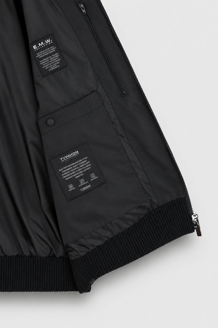 Paul &amp; Shark Cardigan ibrido uomo in lana e Typhoon® | Nero – immagine del prodotto 08