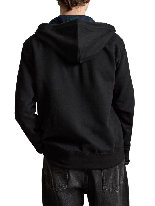 Ralph Lauren Sweat à capuche zippé en double maille | Noir/Or – vue du produit 04