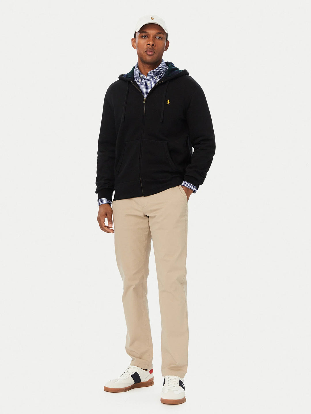 Ralph Lauren Sweat à capuche zippé en double maille | Noir/Or – vue du produit 05