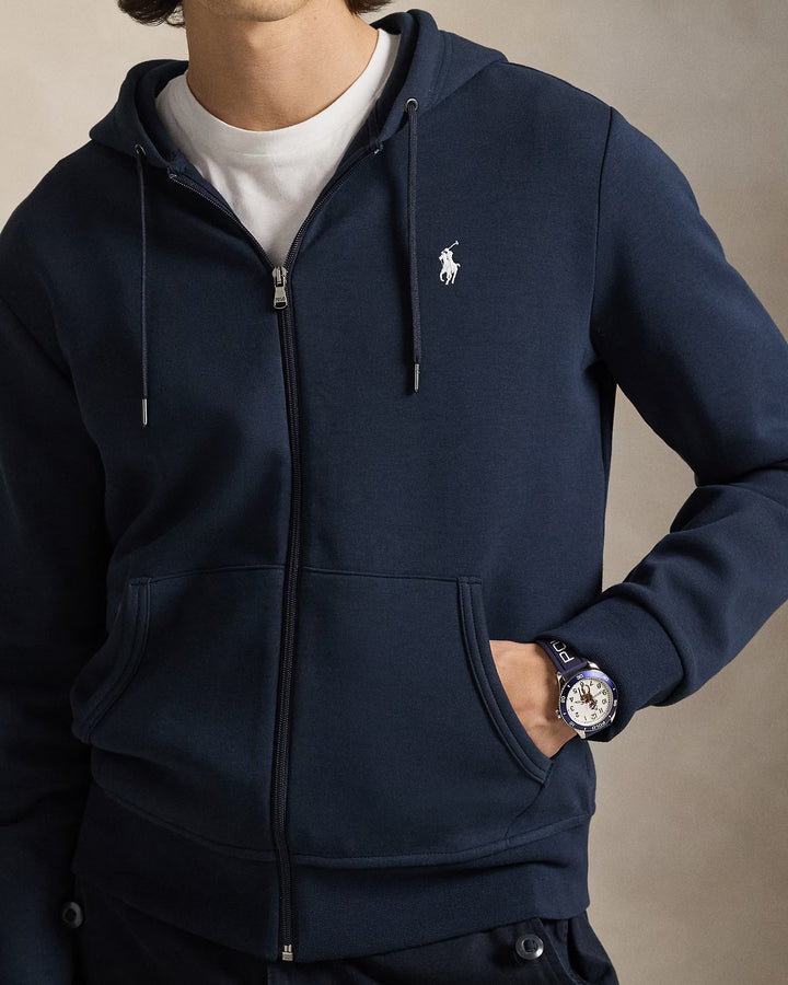 Ralph Lauren Sweat à capuche zippé en double maille | Bleu marine Aviator – vue du produit 03