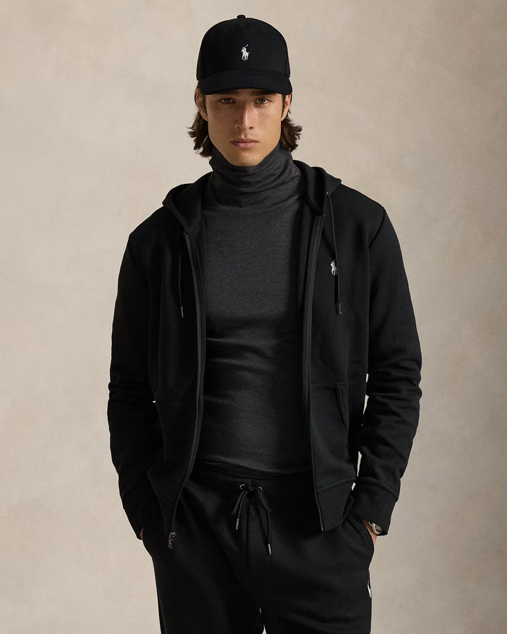 Ralph Lauren Ζακέτα Φούτερ Διπλής Πλέξης με Κουκούλα | Μαύρο – όψη προϊόντος 01