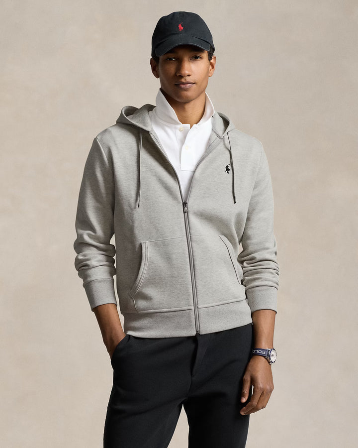 Ralph Lauren Double-Knit Full-Zip Hoodie in Grey – product view 01