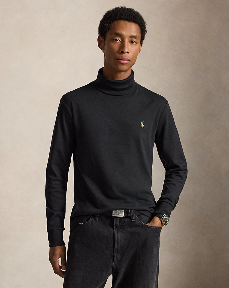 Jersey de cuello vuelto de algodón suave Ralph Lauren | Negro, vista 1