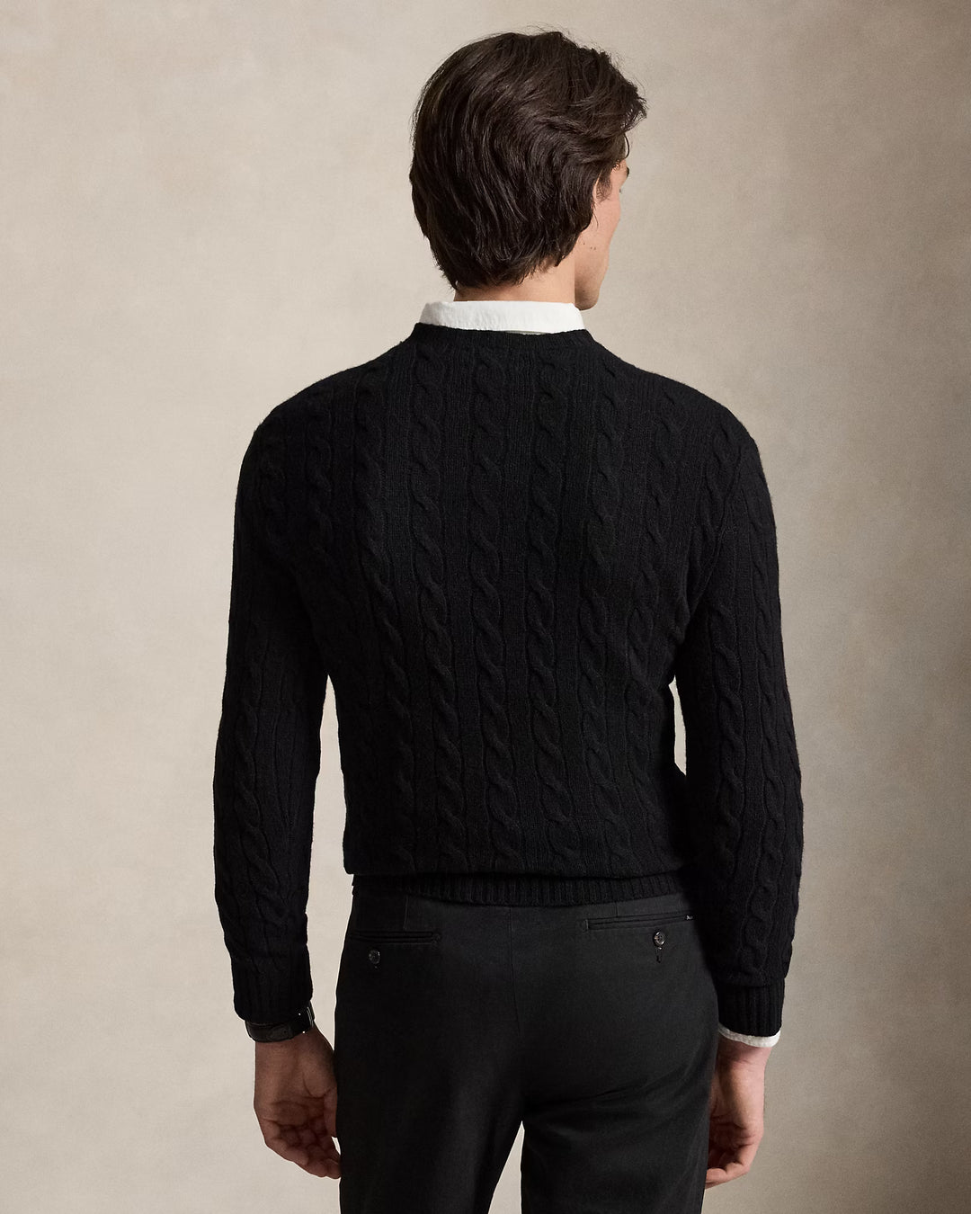 Ralph Lauren Pull torsadé en laine et cachemire | Noir – vue du produit 02