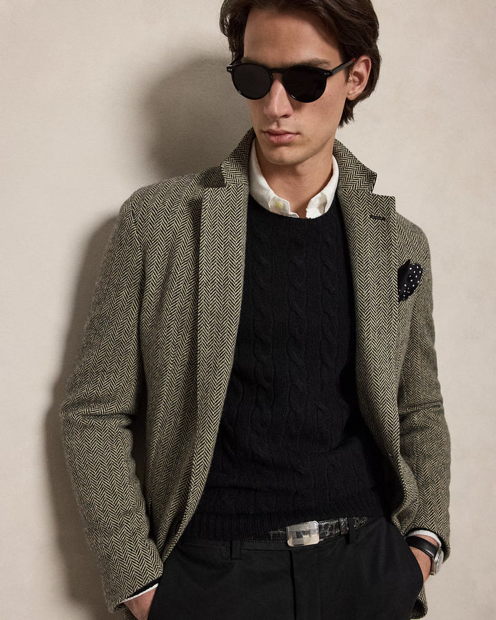 Ralph Lauren Pull torsadé en laine et cachemire | Noir – vue du produit 05