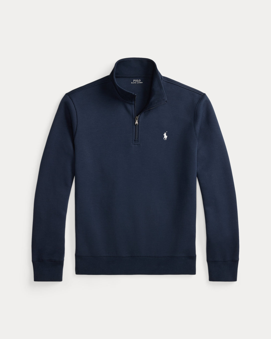 Ralph Lauren كنزة بنسيج مزدوج وسحاب ربع طول, أزرق كحلي, منظر أمامي للمنتج