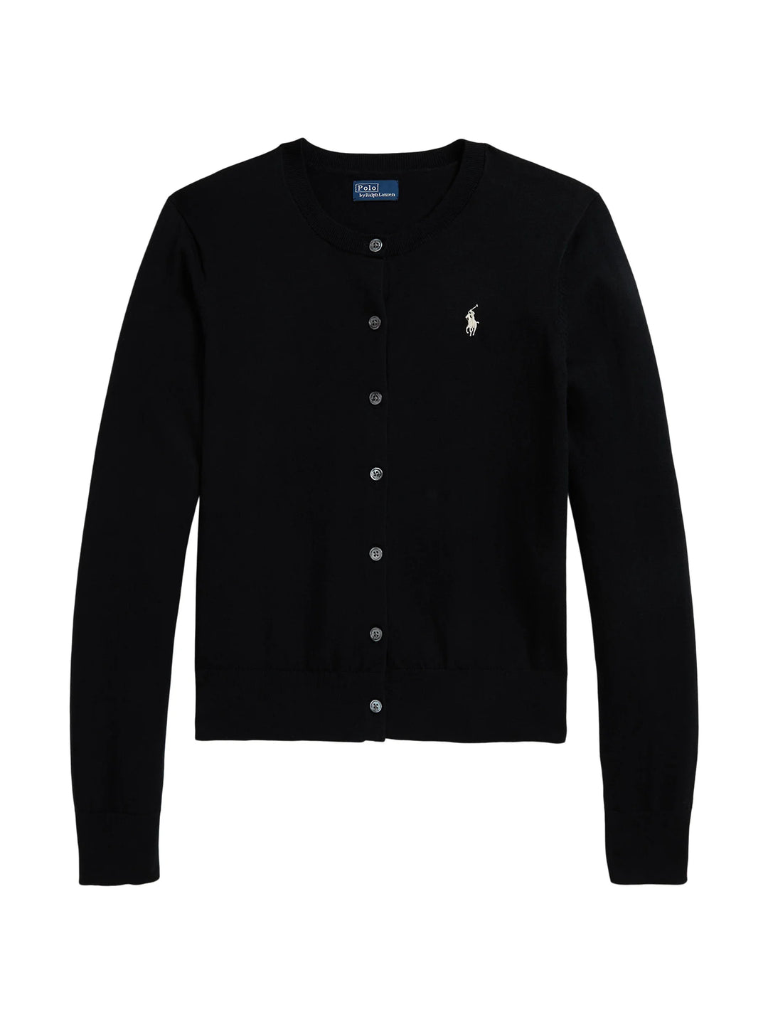 Ralph Lauren Slim Fit Baumwollmix Strickjacke: Schwarz – alternative Ansicht