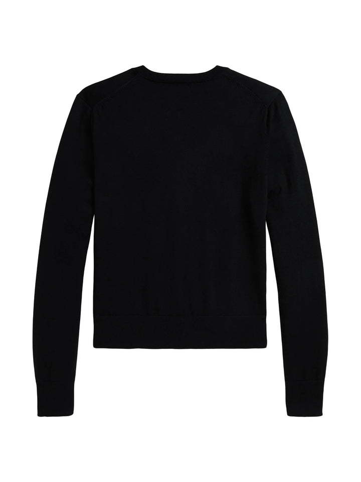 Ralph Lauren Slim Fit Baumwollmix Strickjacke: Schwarz – alternative Ansicht