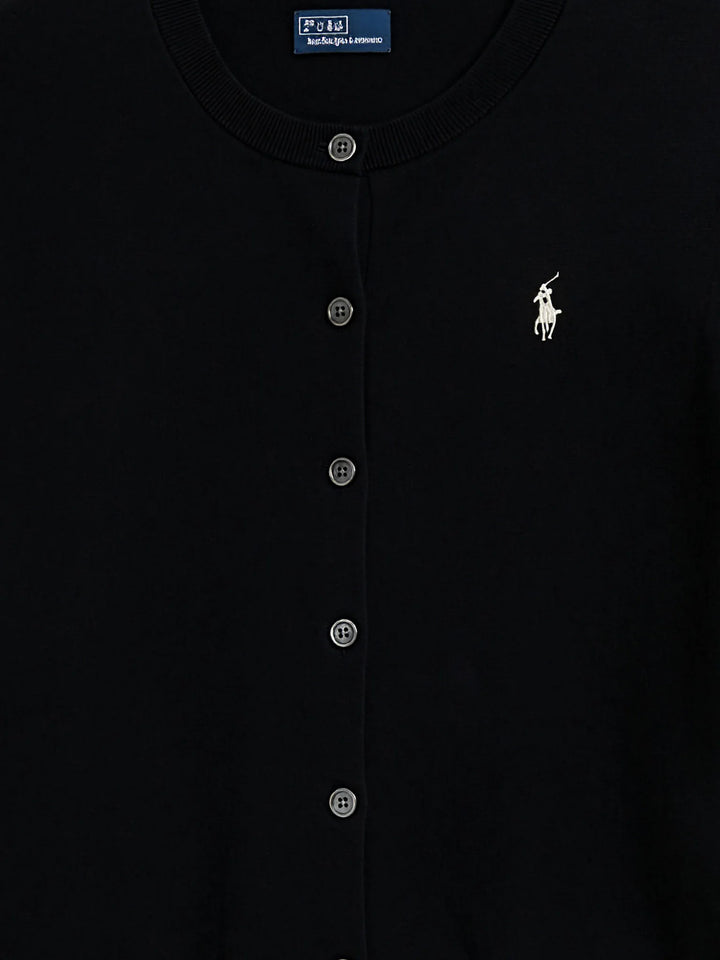 Ralph Lauren Slim Fit Baumwollmix Strickjacke: Schwarz – alternative Ansicht