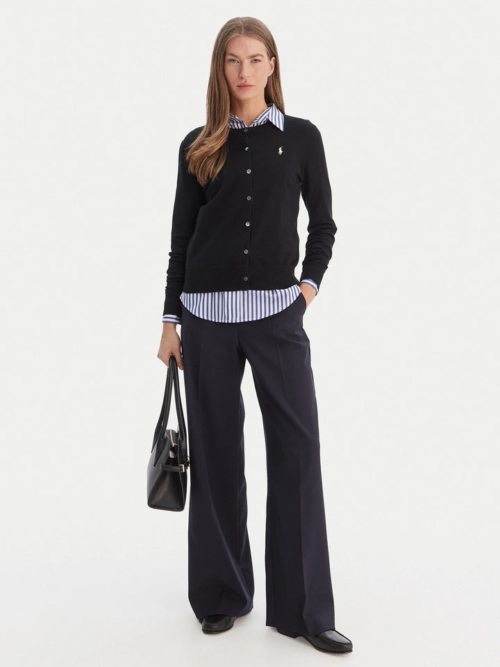Ralph Lauren Slim Fit Baumwollmix Strickjacke: Schwarz – alternative Ansicht