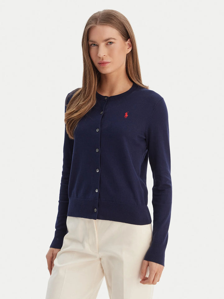 Ralph Lauren Slim Fit Baumwollmix Strickjacke: Bright Navy