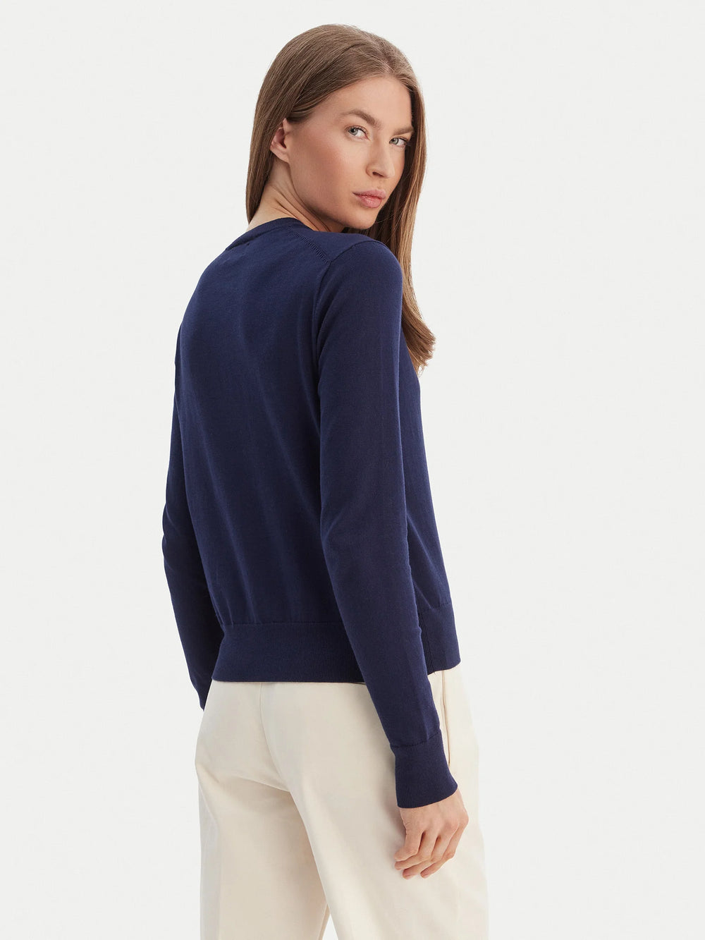 Ralph Lauren Slim Fit Baumwollmix Strickjacke: Bright Navy – alternative Ansicht