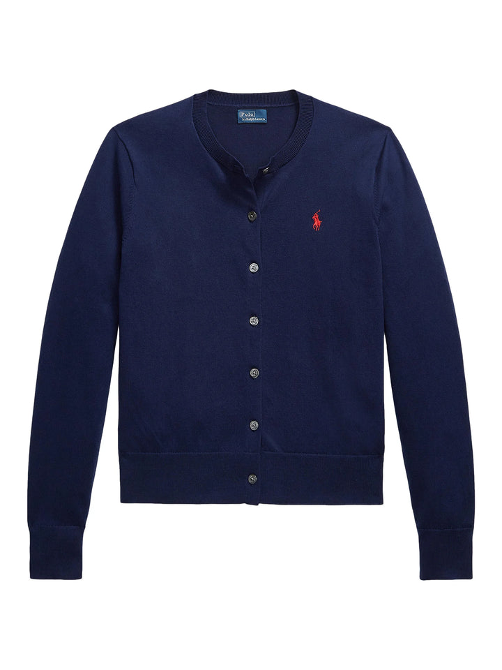 Ralph Lauren Slim Fit Baumwollmix Strickjacke: Bright Navy – alternative Ansicht