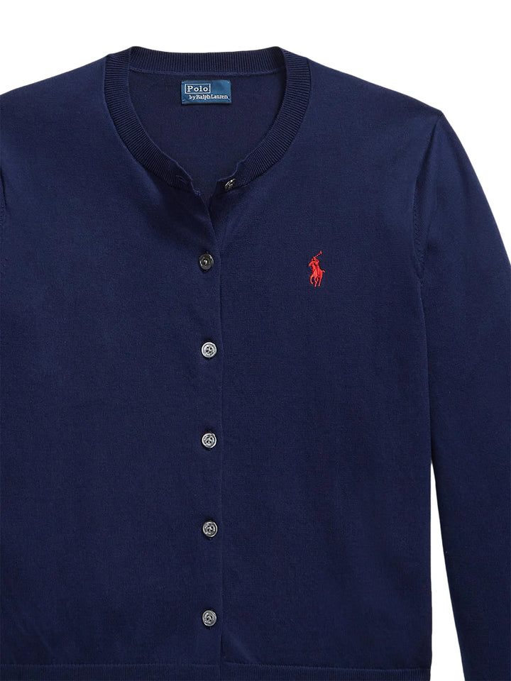 Ralph Lauren Slim Fit Baumwollmix Strickjacke: Bright Navy – alternative Ansicht