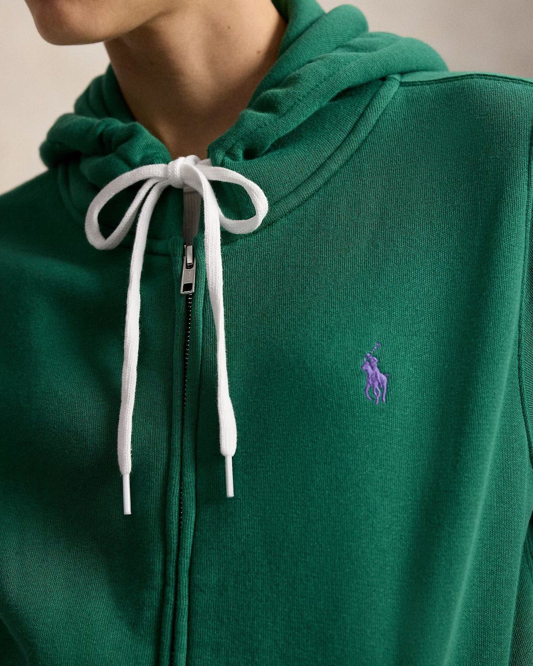 Ralph Lauren Felpa donna con cappuccio e zip integrale | Verde Bush – immagine del prodotto 05