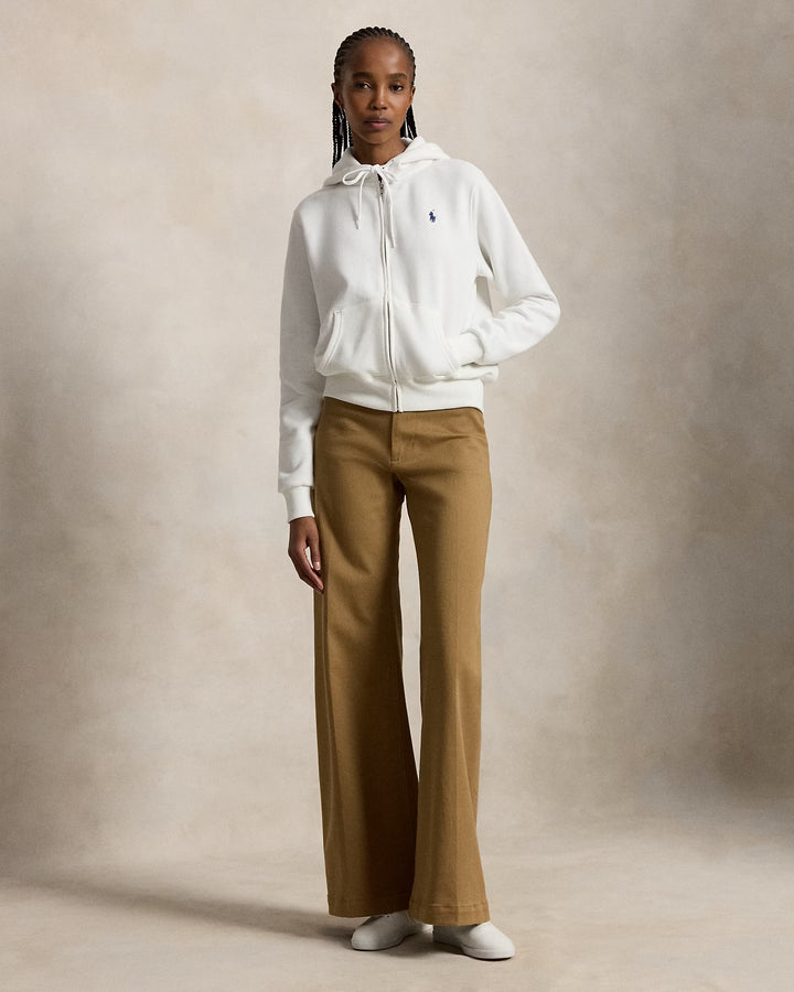 Ralph Lauren Damen-Kapuzenjacke aus Sweatstoff mit durchgehendem Reißverschluss: Weiß – alternative Ansicht