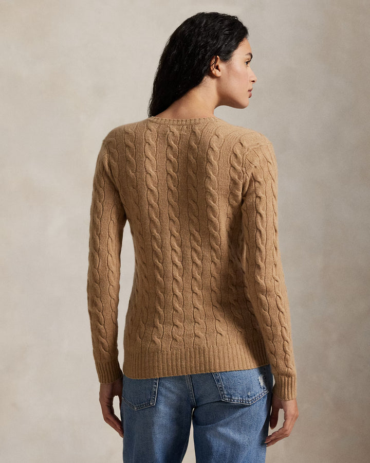 Ralph Lauren كنزة V-Neck Wool-Cashmere: Camel – عرض بديل