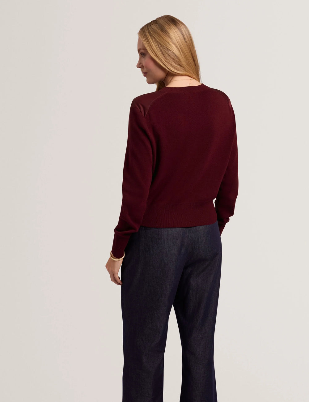 Ted Baker Nolya Cardigan à Devant Tissé Imprimé Floral | Bordeaux – vue alternative 2