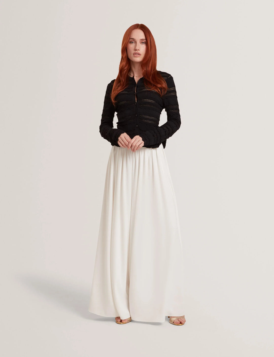 Ted Baker Avria Cárdigan de Punto con Bajo de Volante | Negro – vista alternativa 4