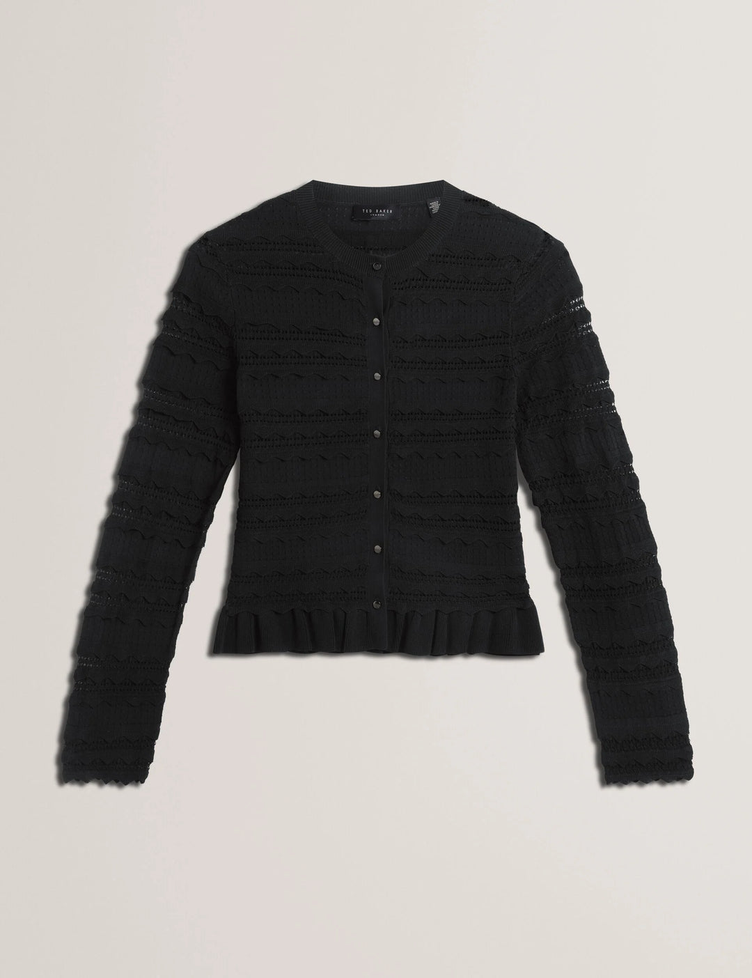 Ted Baker Avria Cárdigan de Punto con Bajo de Volante | Negro – vista alternativa 5