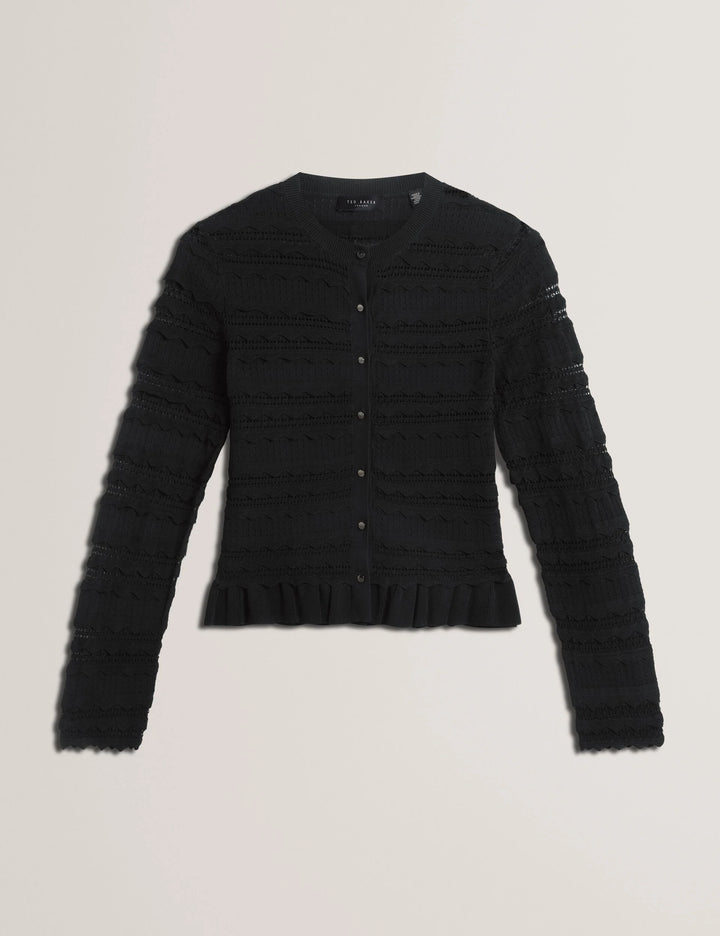 Ted Baker Avria Cárdigan de Punto con Bajo de Volante | Negro – vista alternativa 5