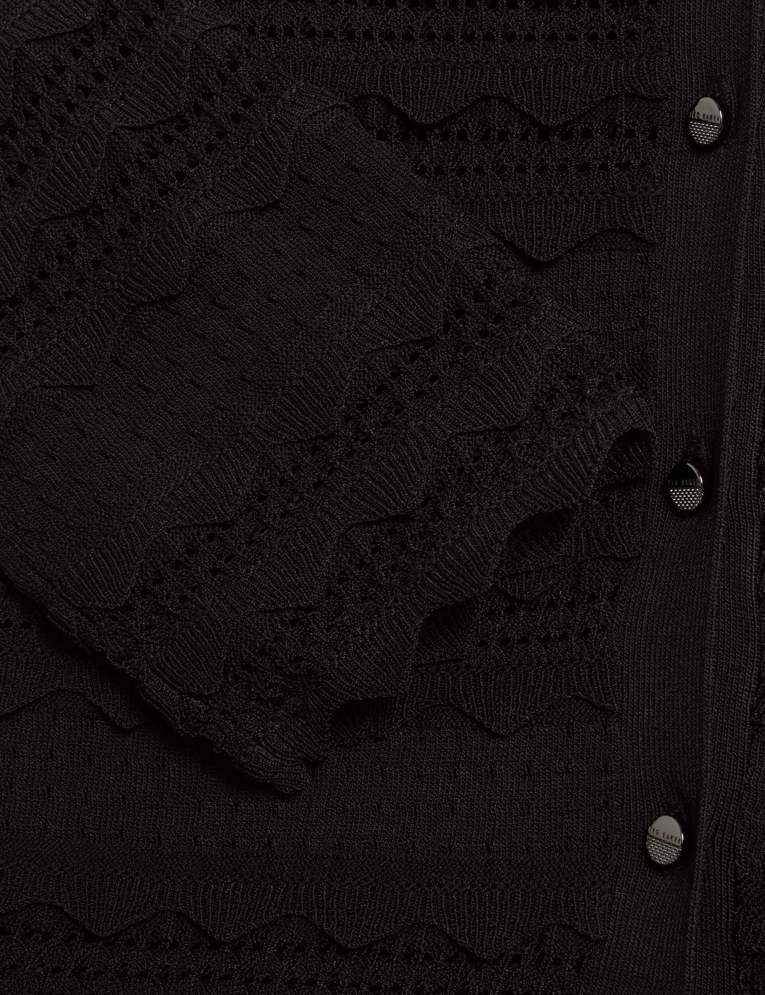 Ted Baker Avria Cárdigan de Punto con Bajo de Volante | Negro – vista alternativa 6