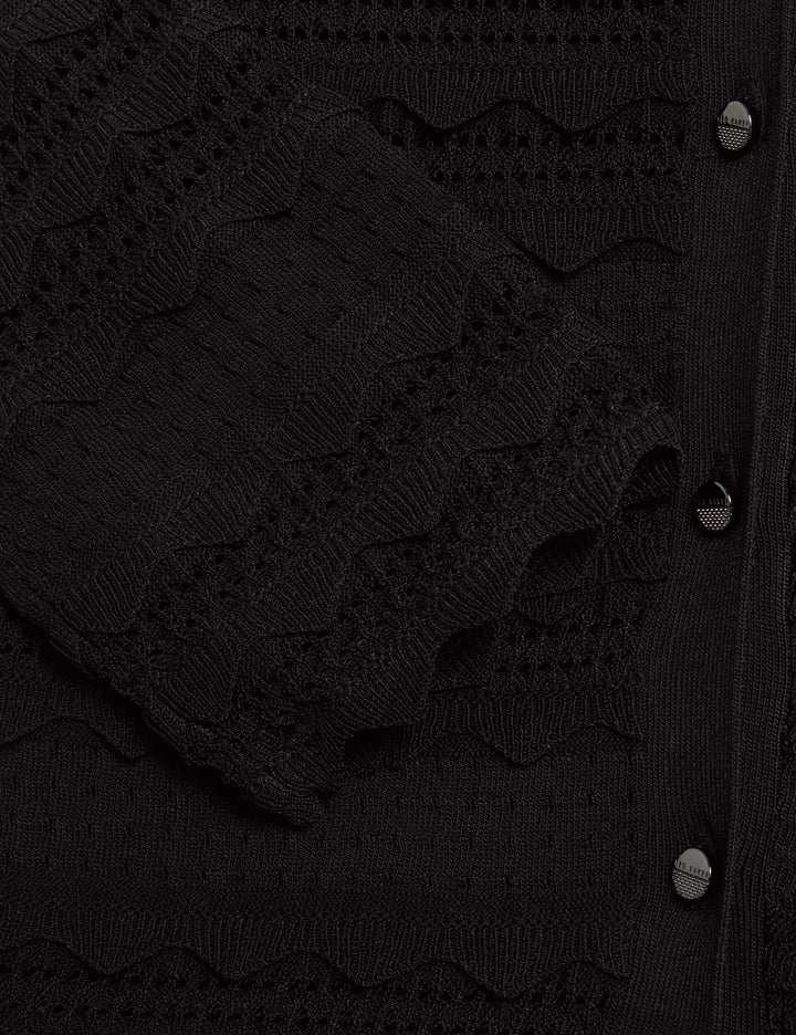 Ted Baker Avria Cárdigan de Punto con Bajo de Volante | Negro – vista alternativa 6
