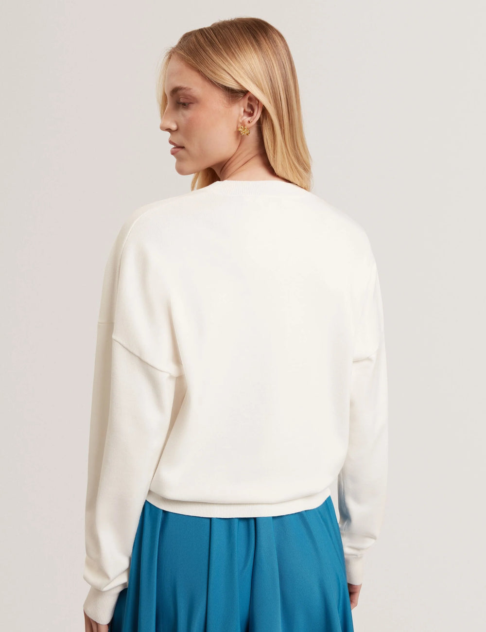Ted Baker Neslie Cardigan à Appliqué Rose | Ivoire – vue alternative 2