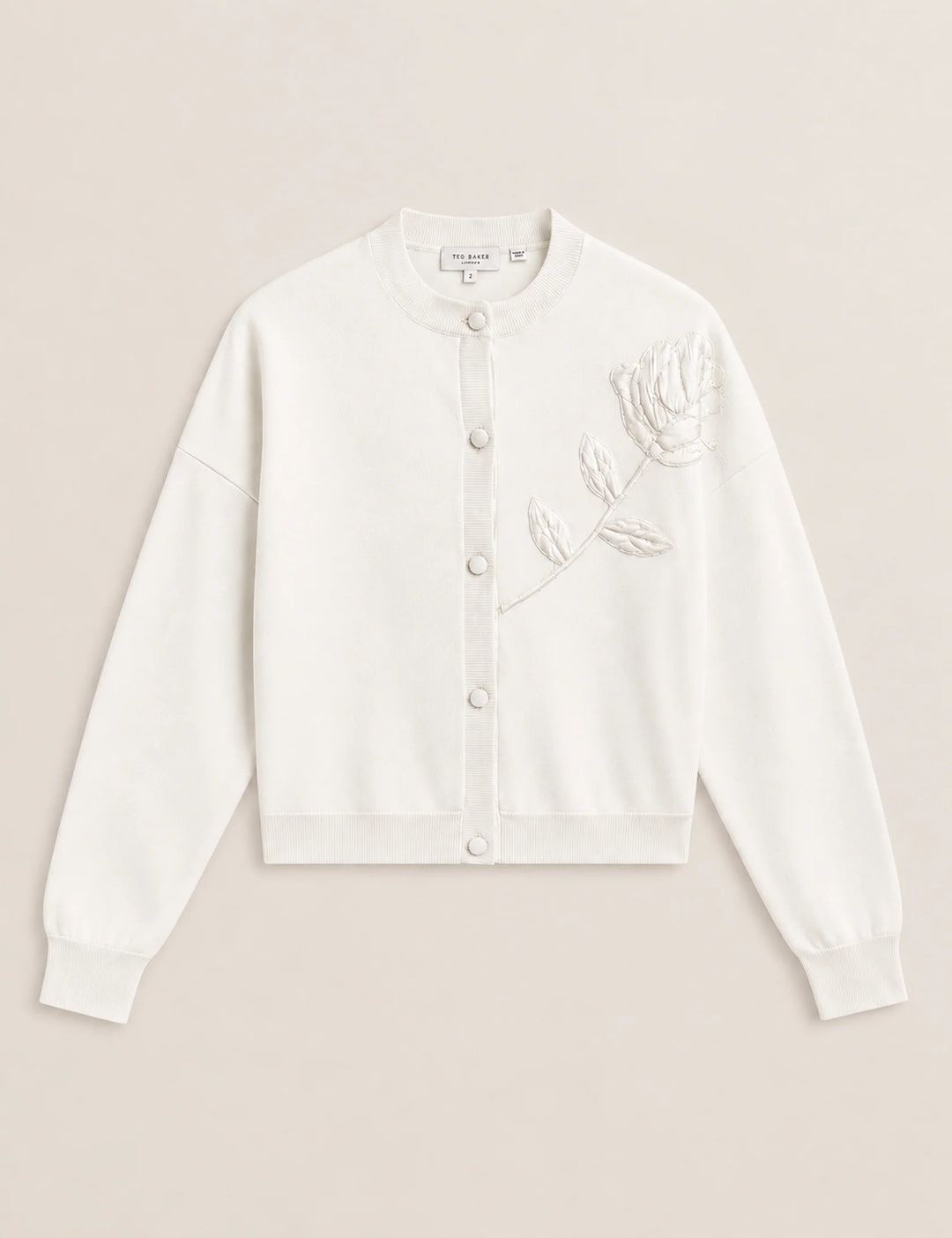 Ted Baker Neslie Cárdigan con Aplique de Rosa | Marfil – vista alternativa 4
