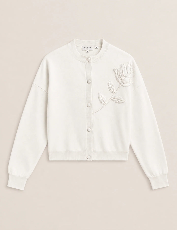 Ted Baker Neslie Cárdigan con Aplique de Rosa | Marfil – vista alternativa 4