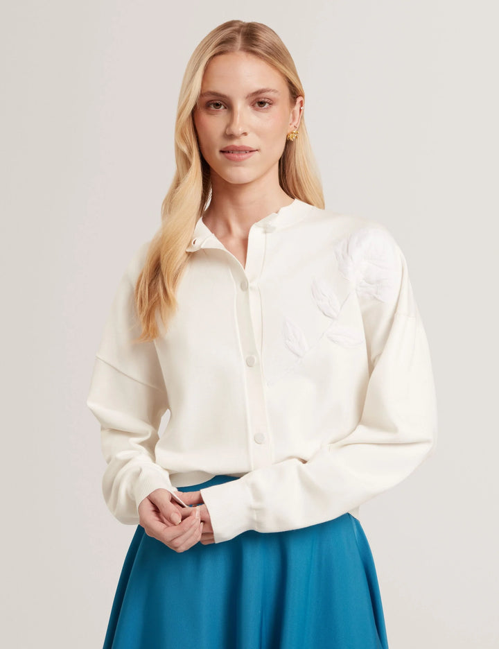 Ted Baker Neslie Cárdigan con Aplique de Rosa | Marfil – vista alternativa 6