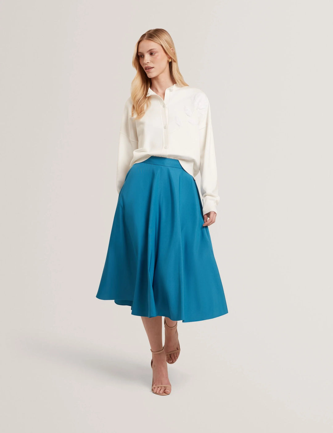 Ted Baker Neslie Cárdigan con Aplique de Rosa | Marfil – vista alternativa 7