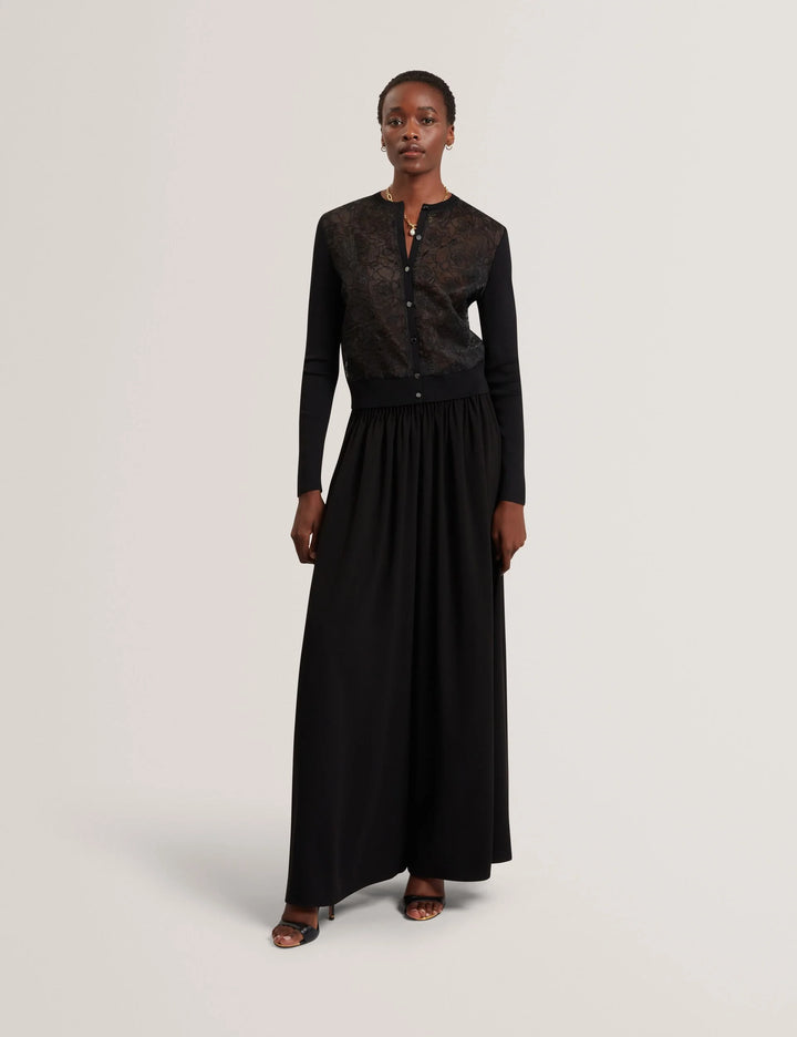 Ted Baker Voren Cárdigan de Punto con Frontal de Encaje | Negro – vista alternativa 6