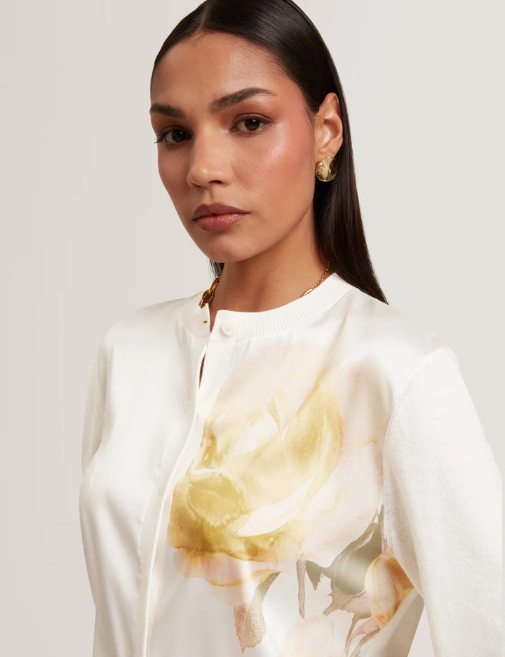 Ted Baker Isalda Ζακέτα με Εμπριμέ Υφαντό Μπροστινό Μέρος | Ιβουάρ – εναλλακτική όψη 7