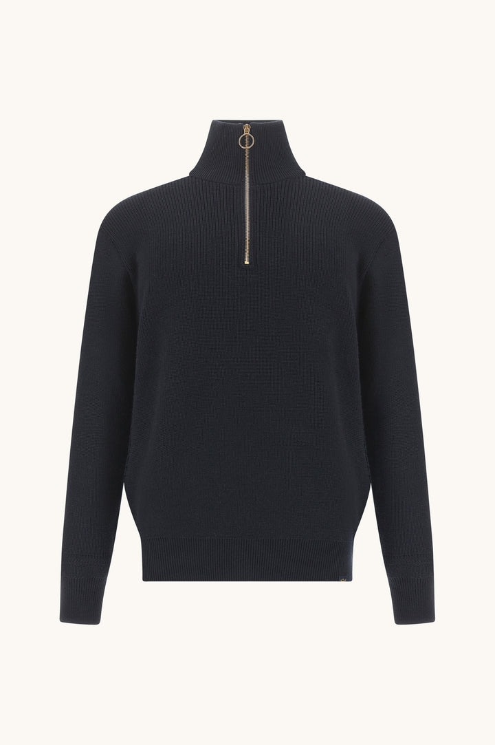 Paul &amp; Shark Tech-Wool Pullover mit Halbzip &amp; Shark Tag: Navy – alternative Ansicht