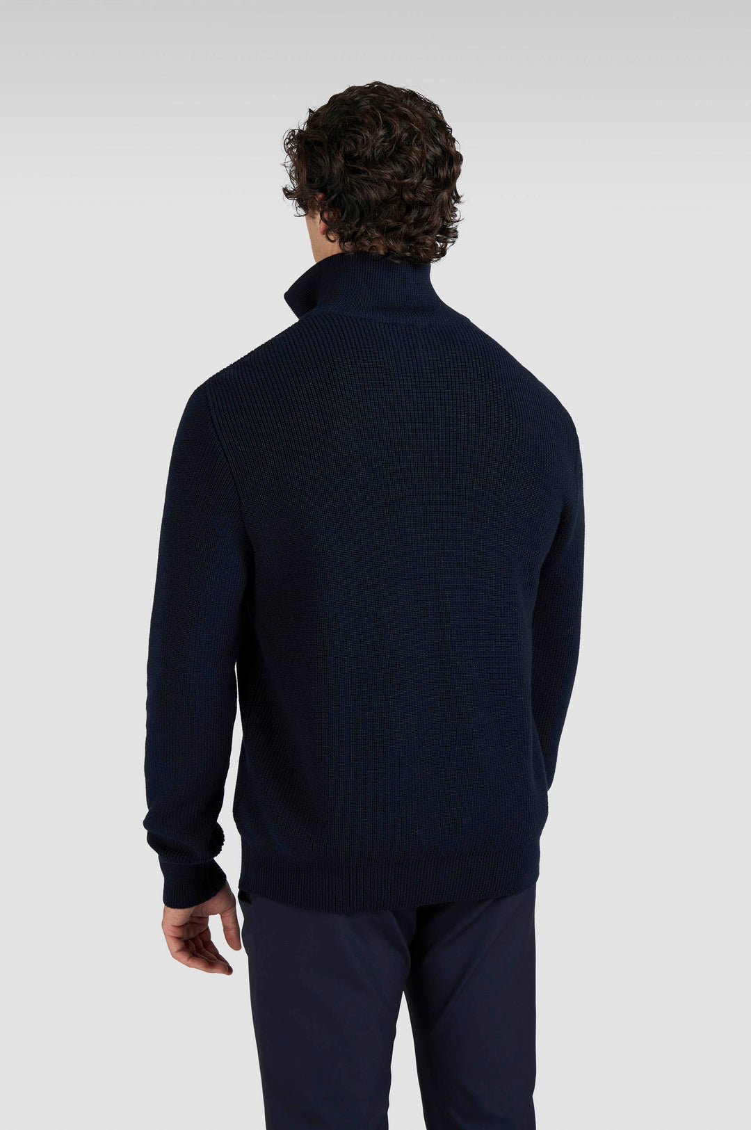 Paul &amp; Shark Tech-Wool Pullover mit Halbzip &amp; Shark Tag: Navy – alternative Ansicht