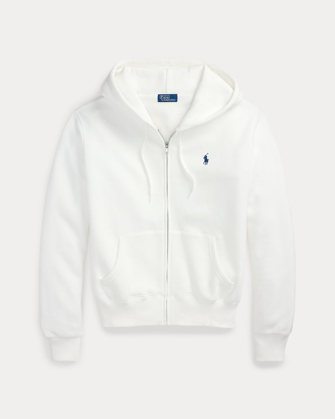 Ralph Lauren Γυναικείο Φλις Φούτερ με Κουκούλα και Φερμουάρ σε Όλο το Μήκος: Λευκό – φωτογραφία lifestyle
