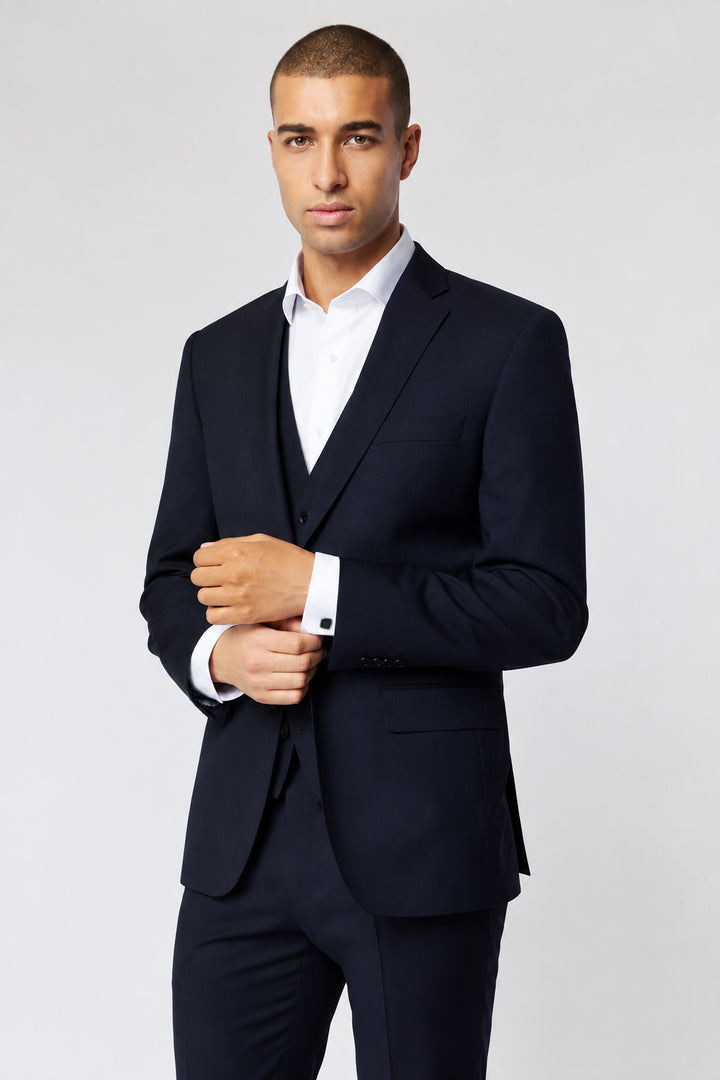 Americana de lana para hombre Roy Robson Regular Fit azul marino – vista frontal
