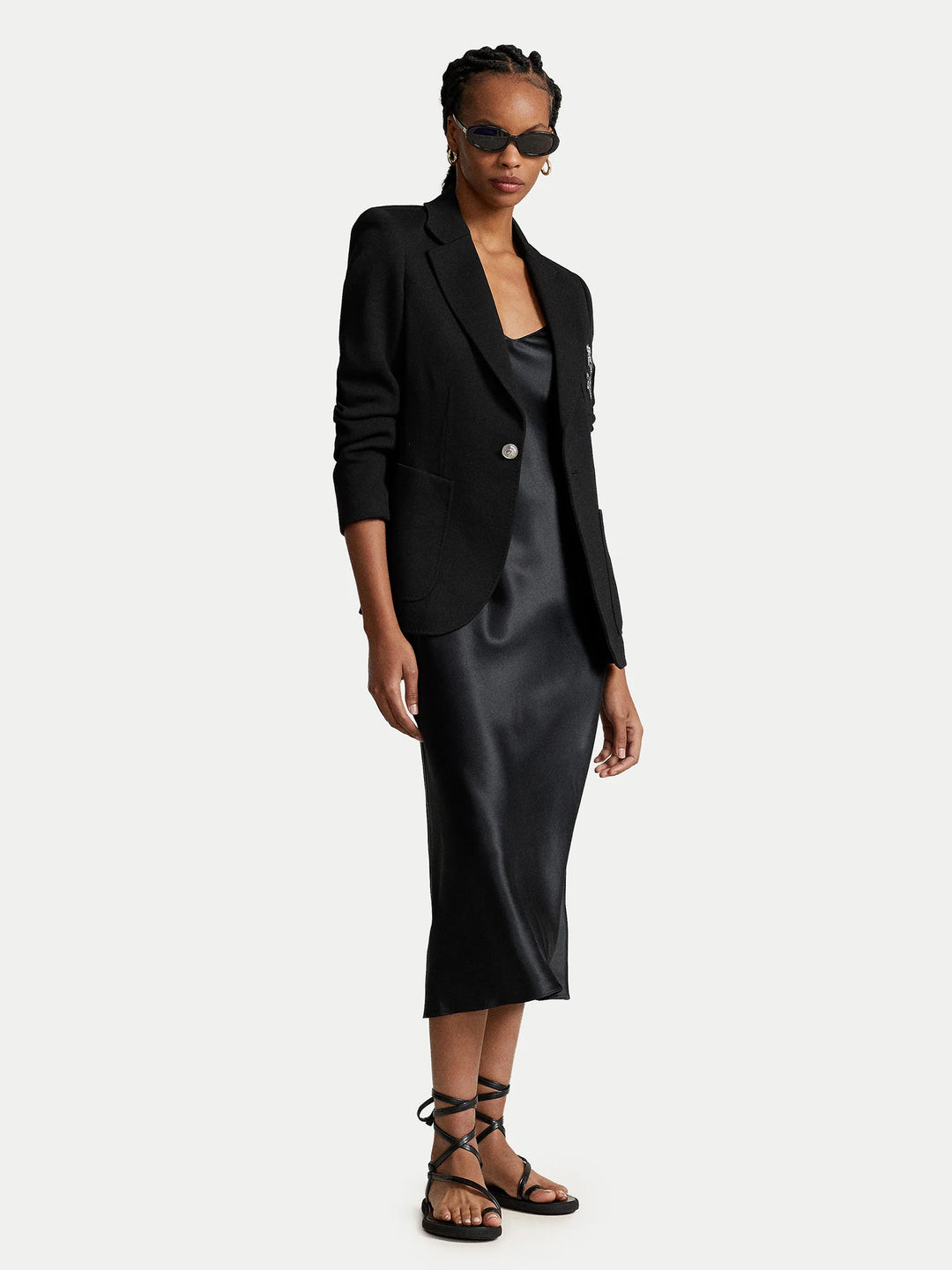 Ralph Lauren Blazer donna in maglia doppia | Nero – immagine del prodotto 04