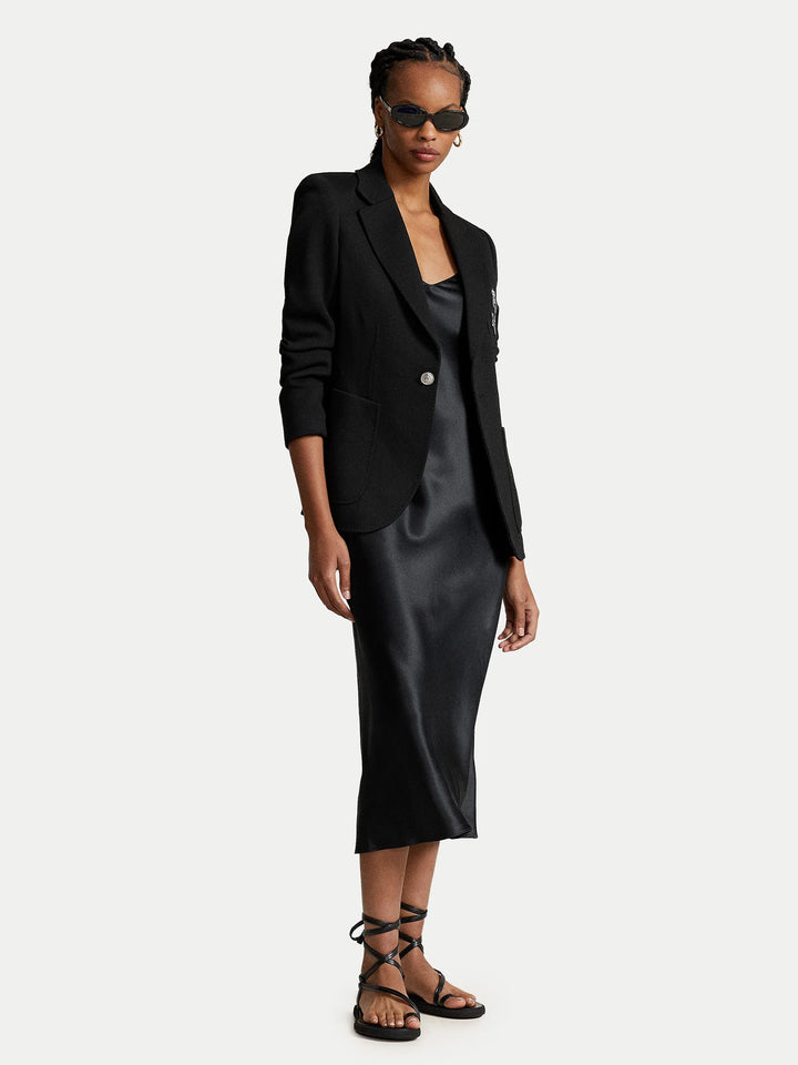 Ralph Lauren Blazer donna in maglia doppia | Nero – immagine del prodotto 04