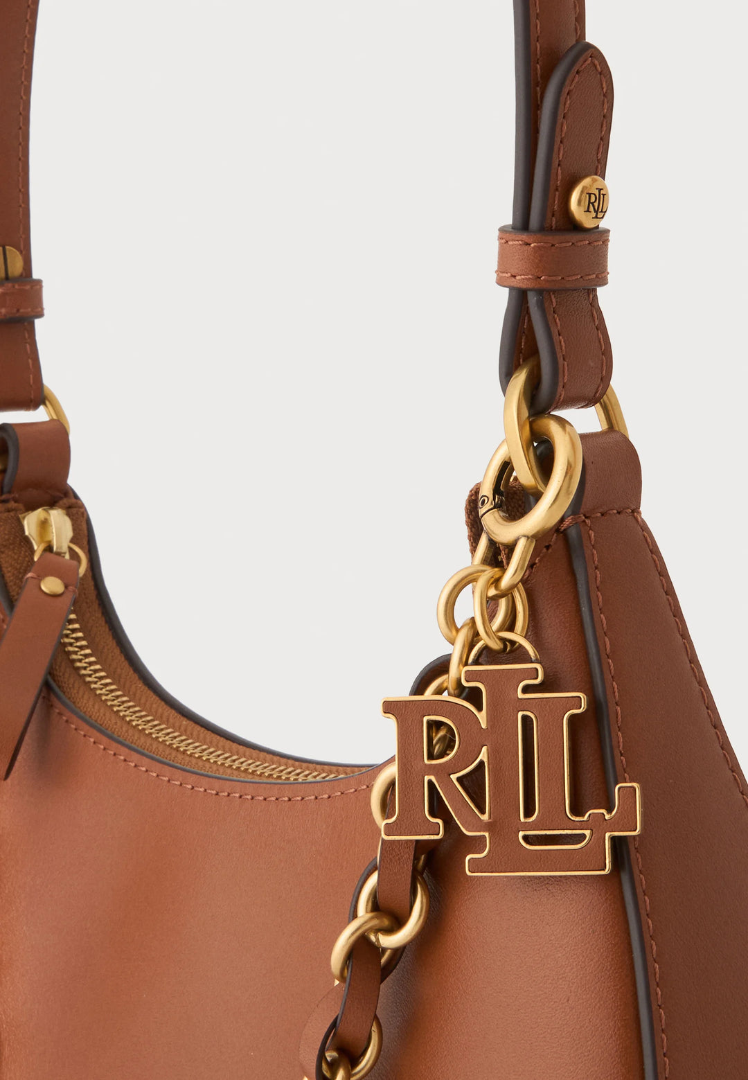 Lauren Ralph Lauren Marcy Medium Δερμάτινη Τσάντα: Tan – εναλλακτική όψη