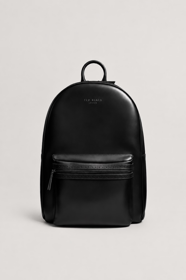 Ted Baker Denne Δερμάτινο Σακίδιο με Brogue Λεπτομέρειες | Μαύρο