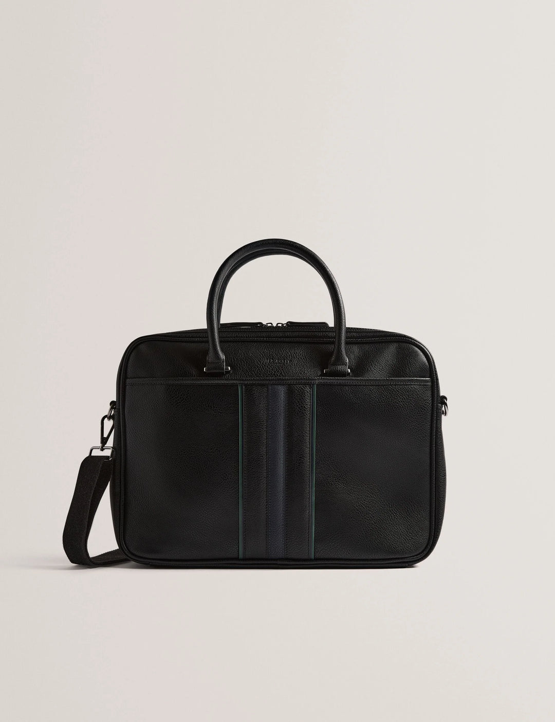 Ted Baker Kenriik Sac ordinateur en simili cuir à panneau rayé | Noir