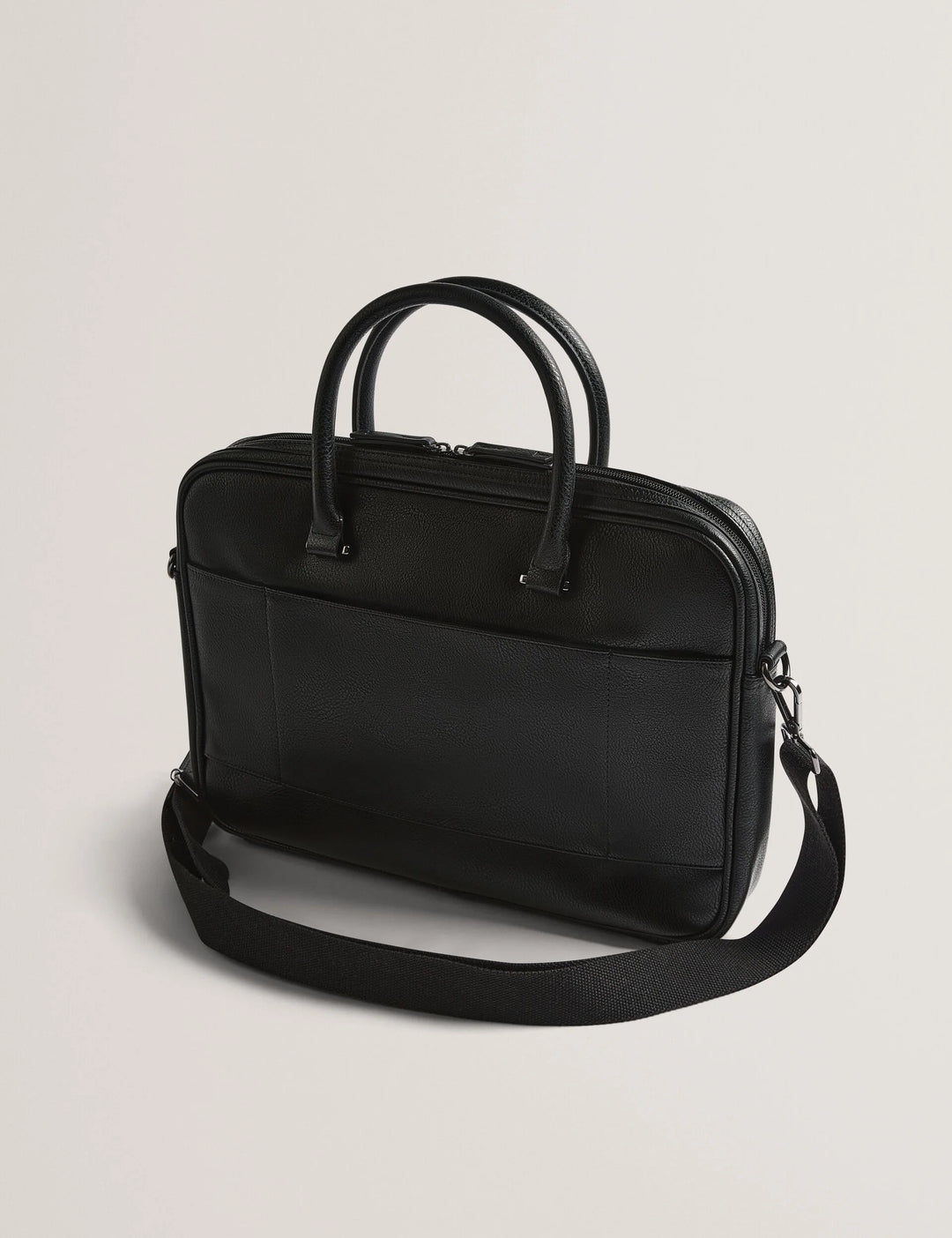 Ted Baker Kenriik Sac ordinateur en simili cuir à panneau rayé | Noir – vue alternative 3