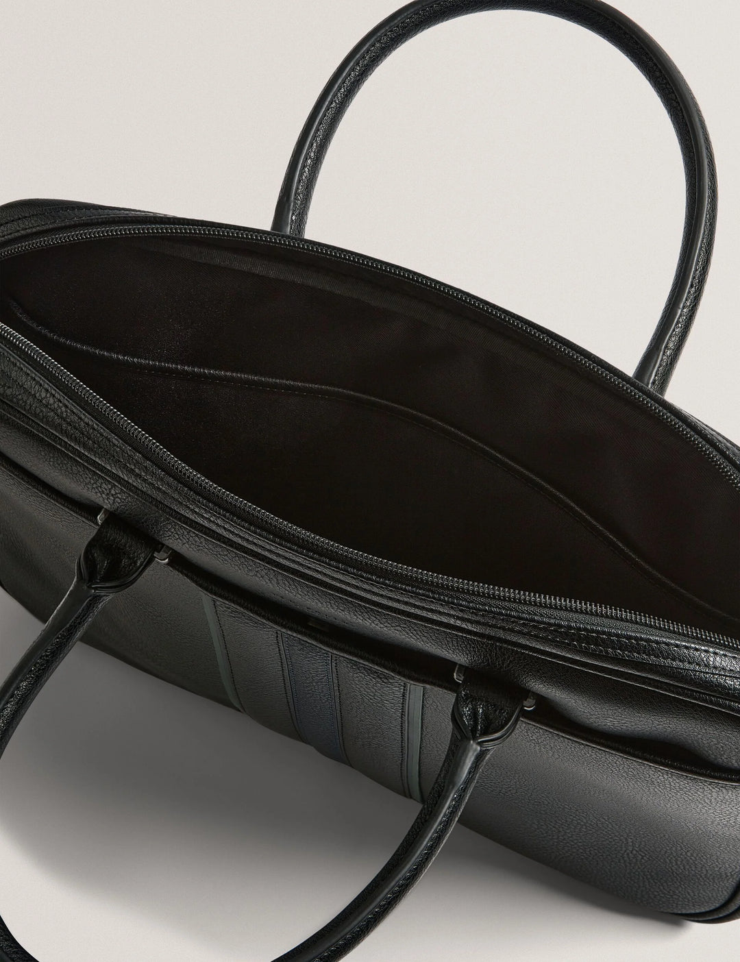 Ted Baker Kenriik Sac ordinateur en simili cuir à panneau rayé | Noir – vue alternative 5