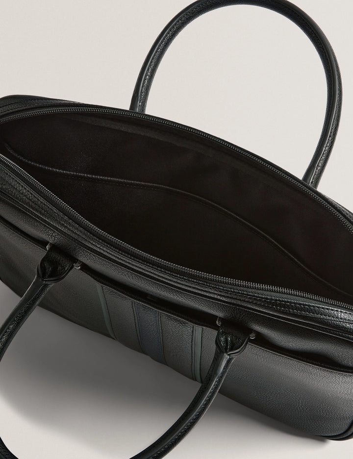 Ted Baker Kenriik Sac ordinateur en simili cuir à panneau rayé | Noir – vue alternative 5