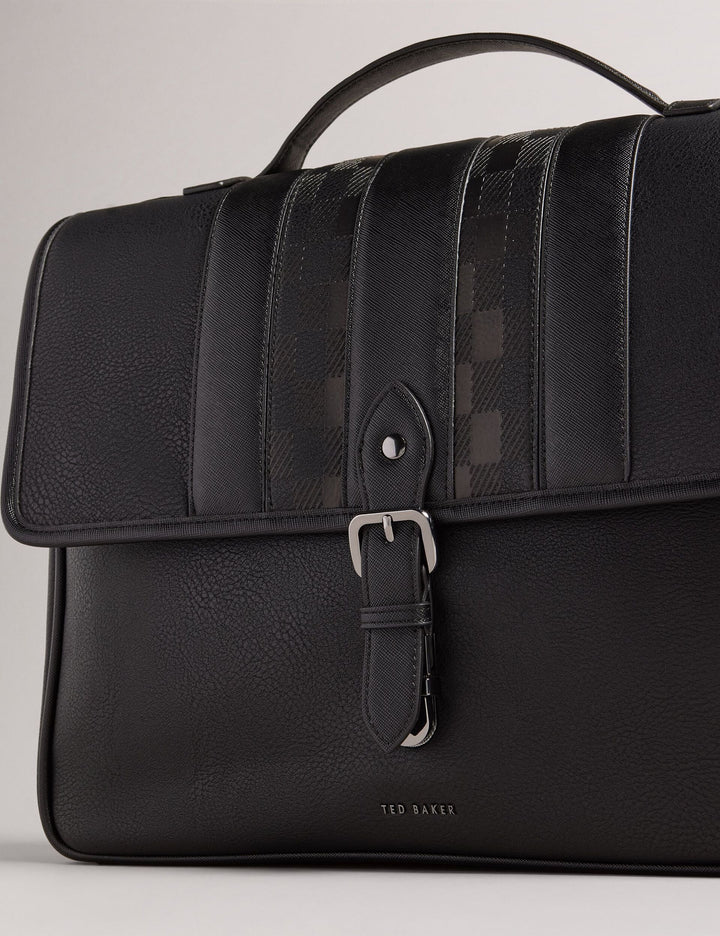 Ted Baker Wayvees Sac cartable en simili cuir House Check | Noir – vue alternative 4