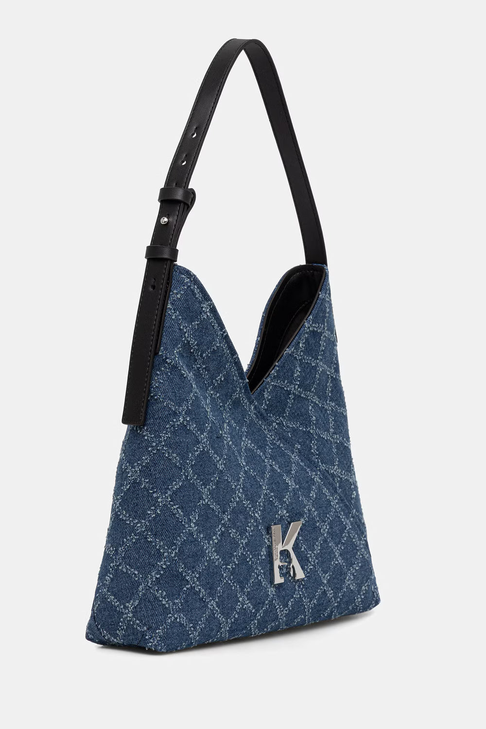 Karl Lagerfeld Geo Μικρή Denim Tote Τσάντα – Denim Grid – εναλλακτική όψη 2