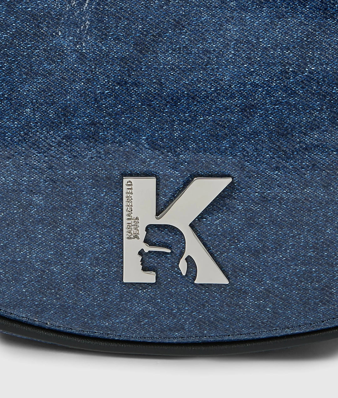 Karl Lagerfeld K Logo Half Moon Denim Τσάντα Ώμου – Washed Mid Blue – εναλλακτική όψη 5