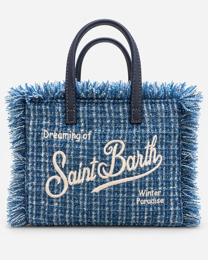 Τσάντα Vanity Mini από tweed της MC2 Saint Barth σε ανοιχτό μπλε – εικόνα προϊόντος 07